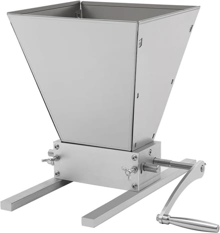 Graanmolen - Moutmolen Schrootmolen - Granen Malen - Verstelbare Wals - 4L Inhoud - Zilver