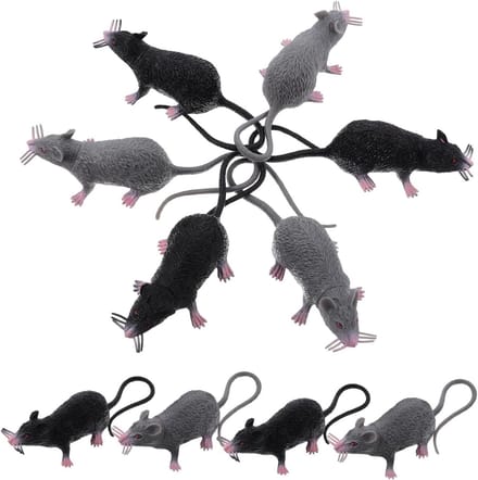 Nep Ratten - Plastic Muis Modellen - Halloween Decoratie - Realistisch Ontwerp - 10 Stuks - Diverse Kleuren