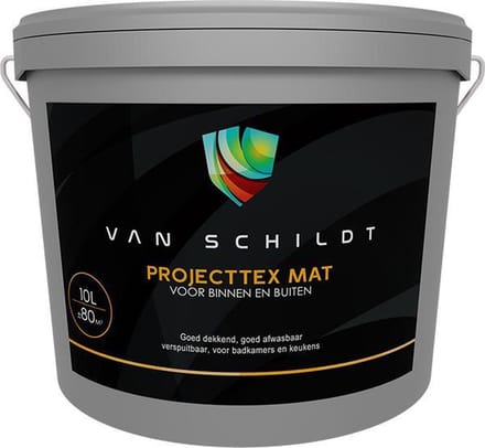 Van Schildt Projecttex plus Mat 4 Liter Lichte kleuren mail uw kleurnummer naar jose@vanschildt.nl