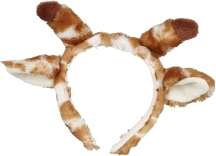 Ravensden Pluche giraffe hoofdband - met oortjes - 15 cm