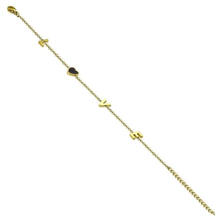 Amanto Armband Eugenie G - 316L Staal - Letter - Hart - 17+5cm