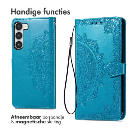 imoshion Hoesje - Geschikt voor Samsung Galaxy S23 - Mandala Bookcase - Turquoise