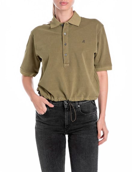 Replay W3396.000.23766g Korte Mouw Poloshirt Groen L Vrouw