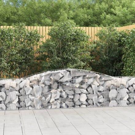 vidaXL - Schanskorven - 9 - st - gewelfd - 400x50x60/80 - cm - gegalvaniseerd - ijzer