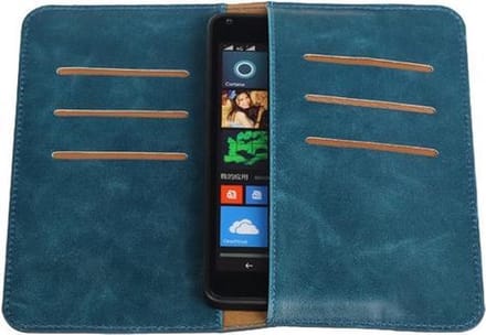Blauw Pull-up Medium Pu portemonnee wallet voor Microsoft