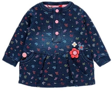 Boboli Fleece Korte Jurk Blauw 1 Months Meisjes