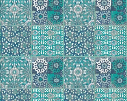 MEDITERRANE TEGEL BEHANG - Blauw Grijs Groen - AS Creation Il Decoro