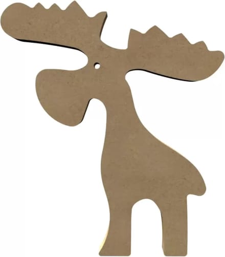 Gomille MDF figuur staande eland knutseldecoratie 22x26 cm hout.