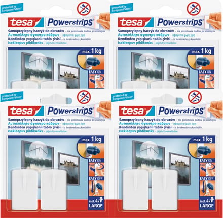 Tesa Powerstrips - Zelfklevende Haakjes - Wit - Reusable - 1kg