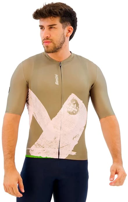 Santini Note Korte Mouw Wielertrui Groen L Man
