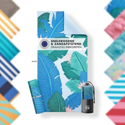 Maison Elara Extra groot strandlaken van microvezel met natuurprint - compact en snel drogend