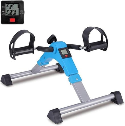 Pedaaltrainer - Mini Hometrainer - Zittend Trainen - Verstelbare Weerstand - 50x41x28cm - Blauw
