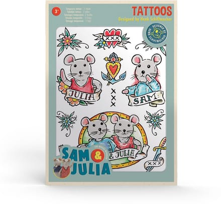 SAM AND JULIA Muizenhuis - Tattoo Stickers - 24 Tattoos - 3 Jaar