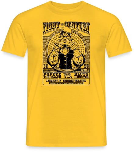 Popeye Gevecht Van De Eeuw Poster T-Shirt Heren