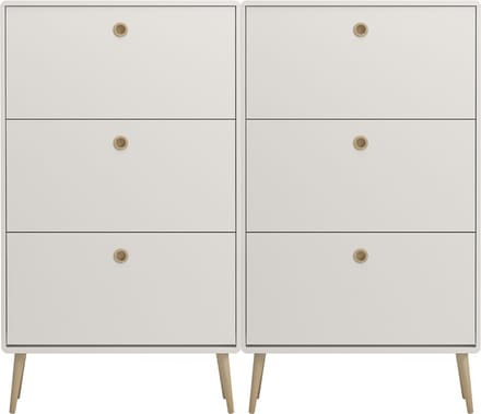 Softline schoenenkast 6 kleppen wit.