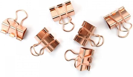 LPC Papierklem Fold back clips - koper - 19 mm -100 stuks - folback clips
