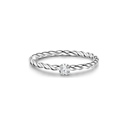 Gems München Dames Dames ring 925 sterling zilver zirconia 60 Zilver 32016689