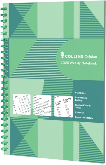 Agenda A5 Weekoverzicht 2025 - Ingebonden Planner met Notitiepagina's - Groen
