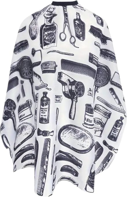 Livano Baardschort - Beard Bib - Scheerschort - Baard Cape - Kappersmantel - Kapmantel - Wit