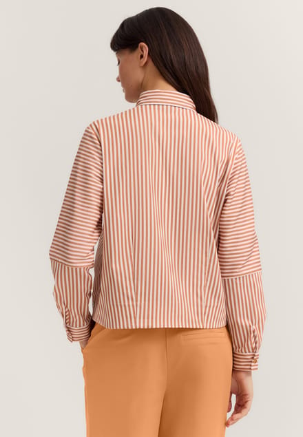 Bugatti Damen Gestreepte blouse van katoenmix