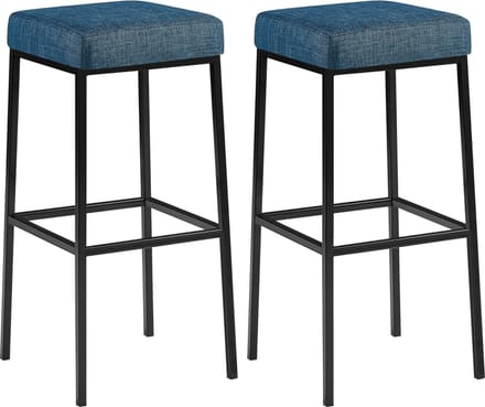 CLP Montreal 85 Set van 2 barkrukken - Stof blauw zwart