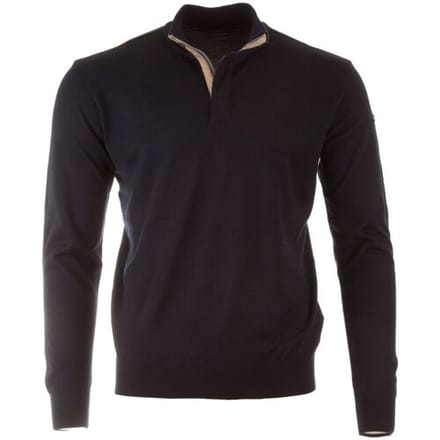 Paul & Shark Trui Wool Half Zip Alcantara Trimmings Navy / male