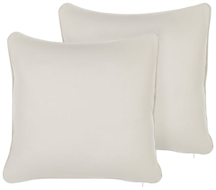 HELIOTROPE - Sierkussen set van 2 - Wit - 45 x 45 cm - Polyester