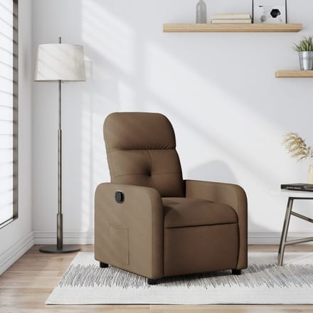 vidaXL Fauteuil verstelbaar stof bruin