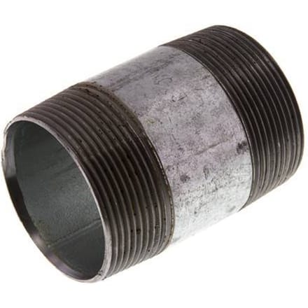 R 2'' Verzinkt Stalen Dubbele Pijpnippel 50 Bar DIN 2982 - 80mm [2 Stuks]