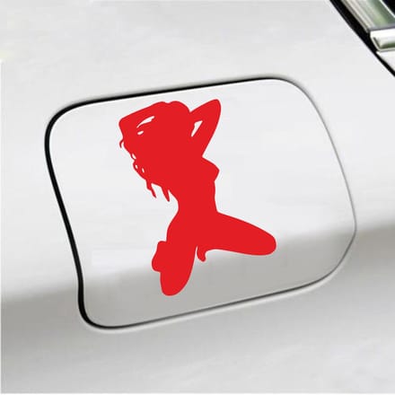 Bumpersticker - Dame - 14 X 10 - Rood