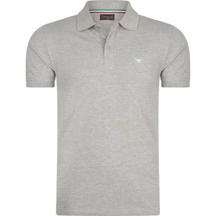 Cappuccino Italia - Heren Polo SS Polo Plain Pique - Grijs - Maat S