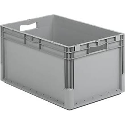 Lichte Eurobox ELB 6320, van PP, inhoud 64 l, zonder deksel, grijs