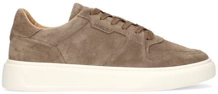 Manfield - Heren - Taupe suède sneakers - Maat 45