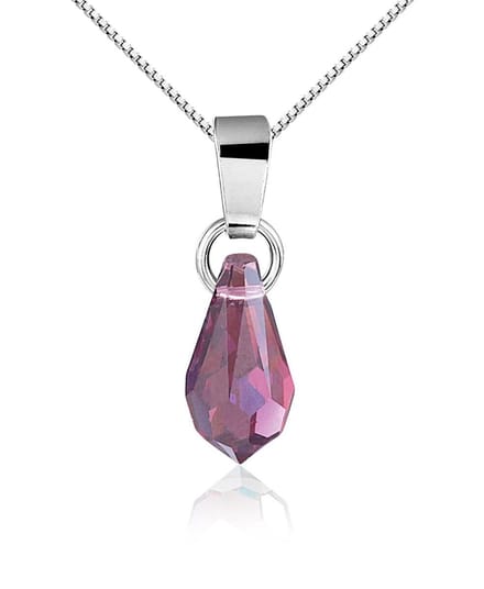 Montebello Ketting Prunus Lilac - 925 Zilver - Swarovski - 7x20mm - 42cm