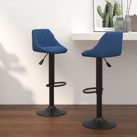 vidaXL - Barkrukken - 2 - st - fluweel - blauw