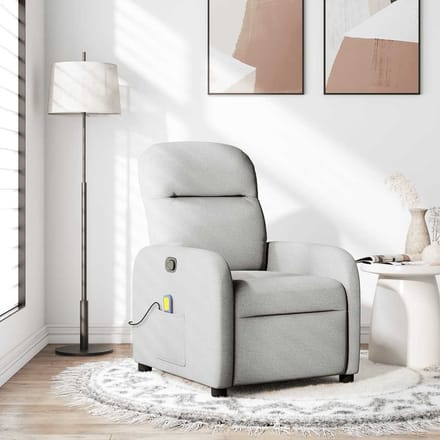 vidaXL - Massagestoel - verstelbaar - stof - wolk - grijs
