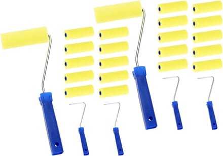 FX Tools Verfrollers set 24 delig - 4 houders/20 rollen van 10 cm - Voordeel rollen - Schilderen thuis