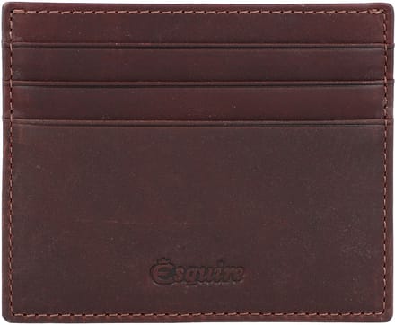 Esquire Oslo creditcard etui RFID leer 10 cm - 6 Sleuven - braun