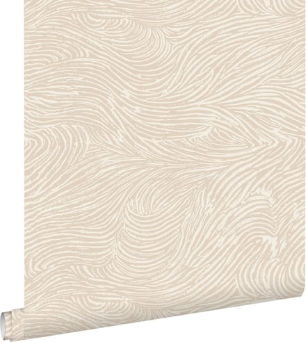 ESTAhome behang 3d golvende lijnen lichtbeige - 53 cm x 10.05 m - 139660