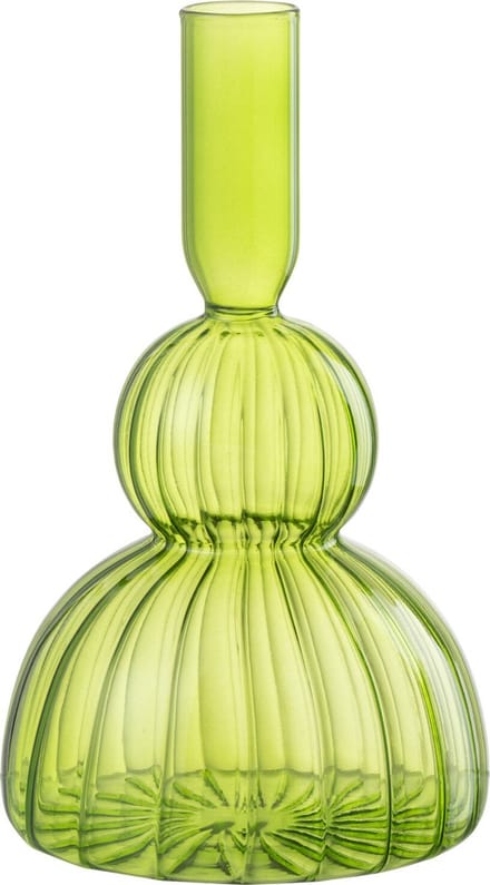 J-Line vaas Juliette - glas - groen - 19 cm hoog