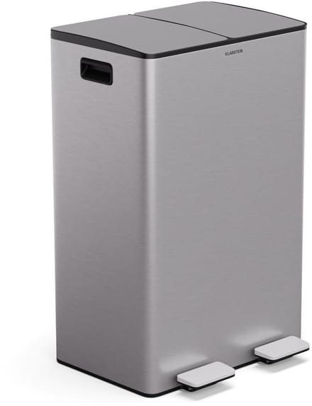Moderne keukenvuilnisemmer met 2 compartimenten en compostbak - 60 liter afvalscheiding