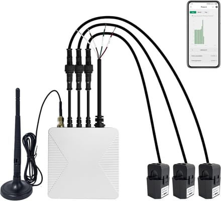 Bi-directionele energiemonitor 3 x 200 A met Wi-Fi en Tuya