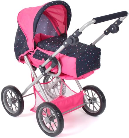 LENI kinderwagen, roze met stippen