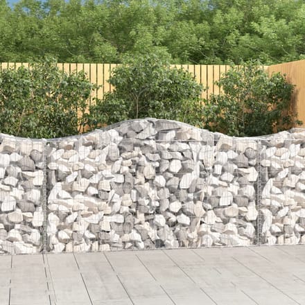 vidaXL - Schanskorven - 2 - st - gewelfd - 200x50x100/120 - cm - ijzer