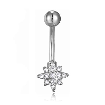 Cilla Navelpiercing van Titanium - Ster Zilver