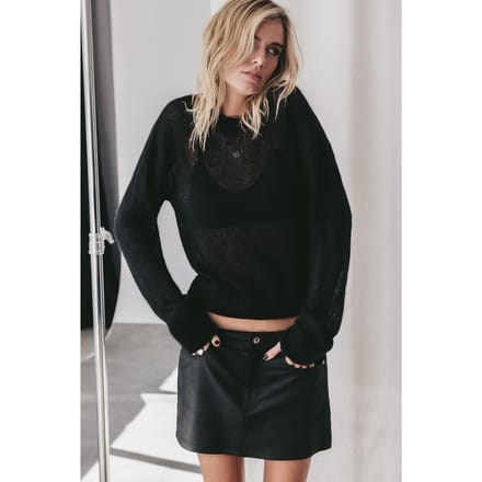 Mikuta The Black Fine Knitted Sweater Größe: M | Pullover Outlet | Damen | Schwarz
