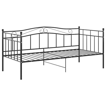 vidaXL - Slaapbank - metaal - zwart - 90x200 - cm
