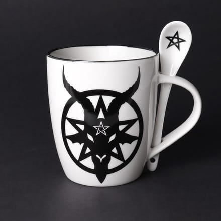 Alchemy - Baphomet Mok/beker met lepel set - Wit