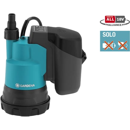 Gardena Battery-powered Dompelpomp 2000/2 18V P4A for Clean Water Without Batterij and Charger
