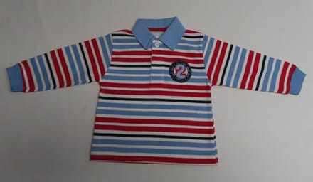 Polo met lange mouw - Jongens - Gestreept - Blauw , rood , wit - 18 maand 86